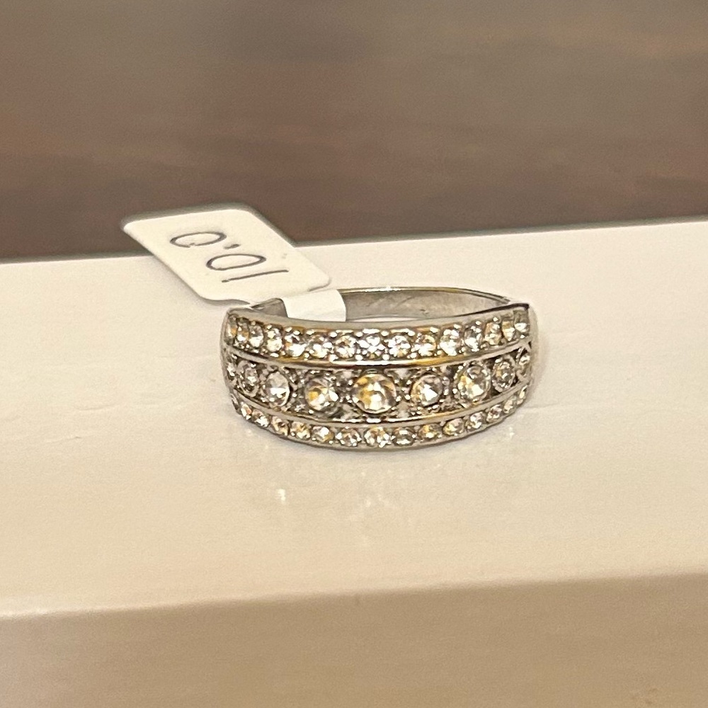 Size 10 Half Eternity Band Diamond CZ’s Ring No Mark